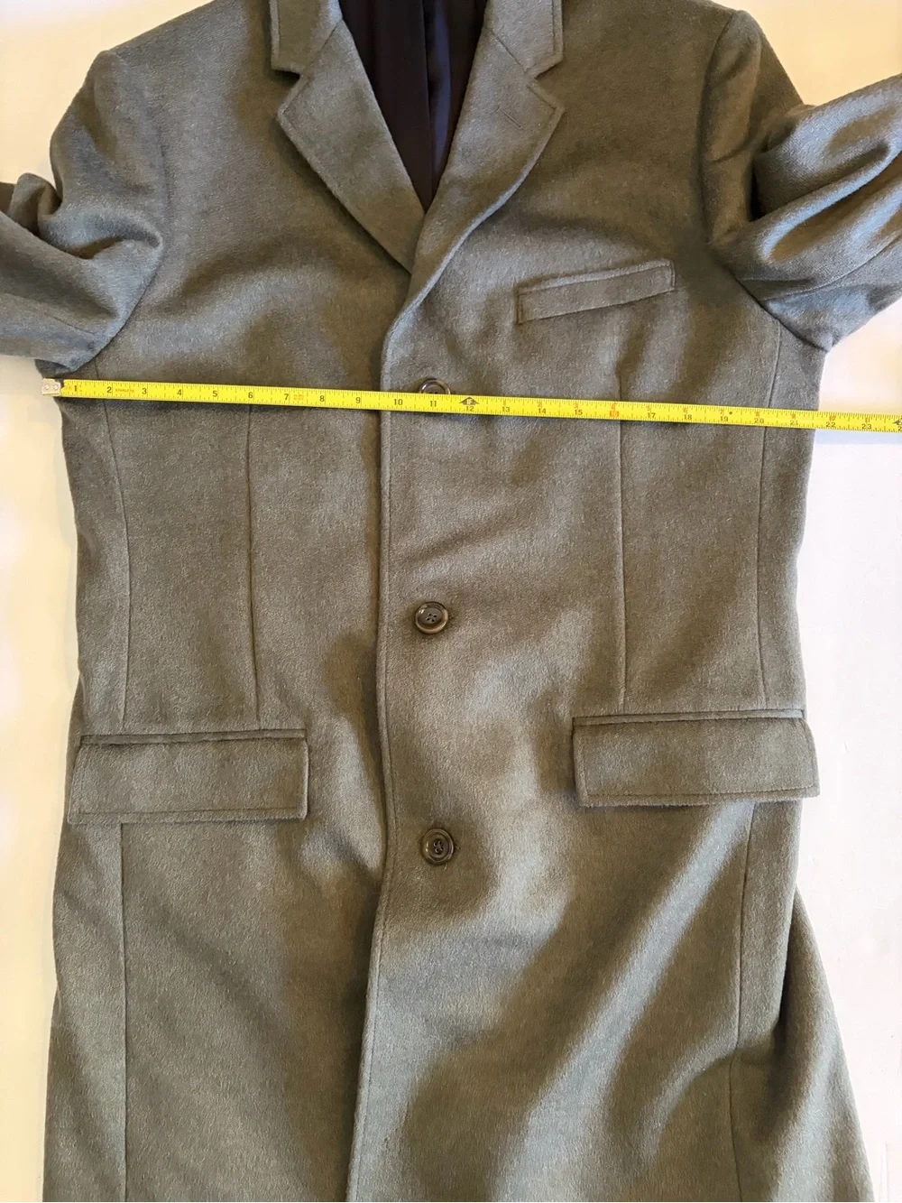 J.CREW Ludlow Gray Wool Long Winter Overcoat 42R Slim Fit Single-Breasted